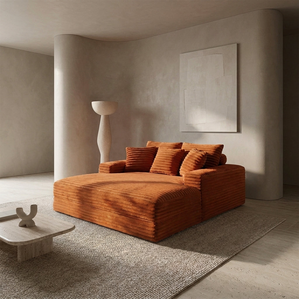 Rectangular chaise longue